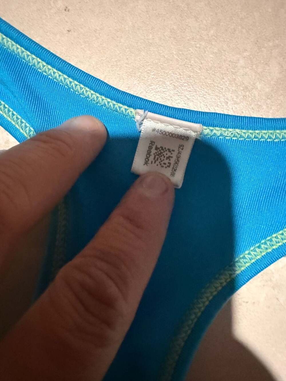 Reebok Heather Blue Performance Racerback Sports Bra - Picture 6 of 7